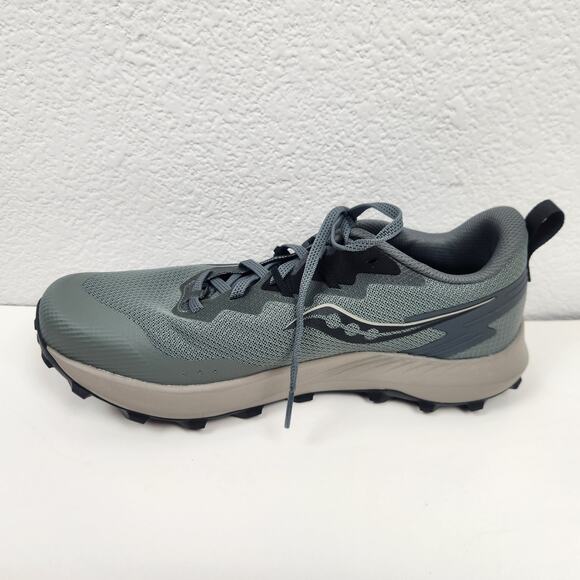 Saucony Peregrine 14 Sneaker Men Size 9.5 in Bough Shadow Gray Trail Running NWT